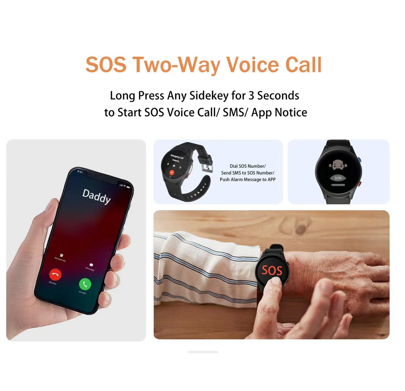4G Elderly care smart watch Fa - Fall Detection Watch 评论和价格