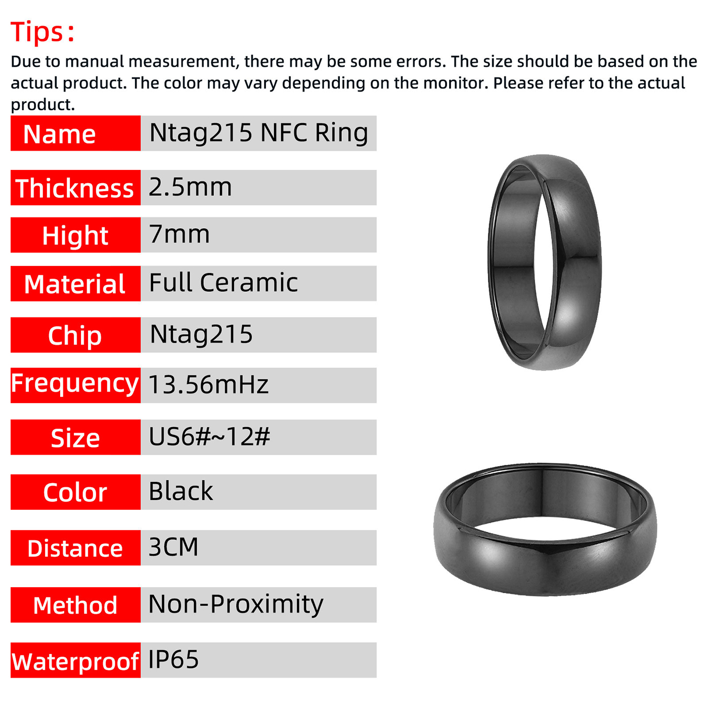 Ntag215 NFC Full Ceramic Smart - Smart Ring Nfc Pay 评论和价格